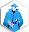 Detective icon with Blue uniform.